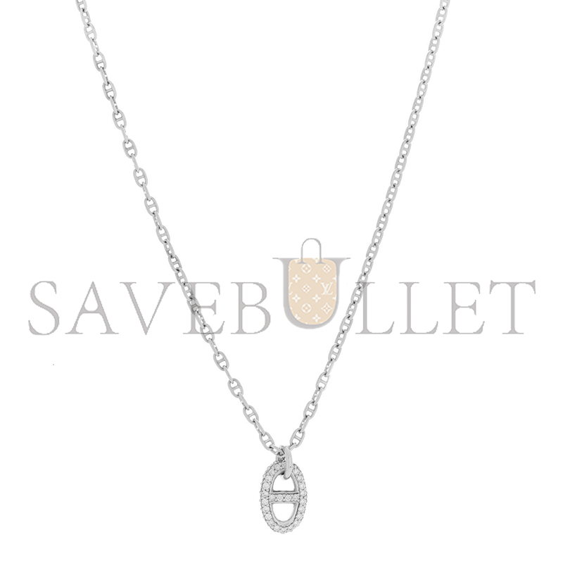 h**mes 18k white gold Di*m*nd new farandole pendant necklace